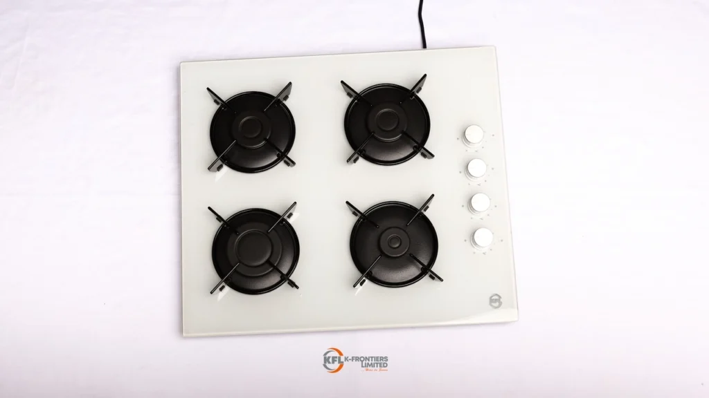60cm built in white glass surface burner0589